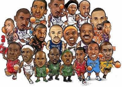 nba球星卡通合照,没几位能认全吧?
