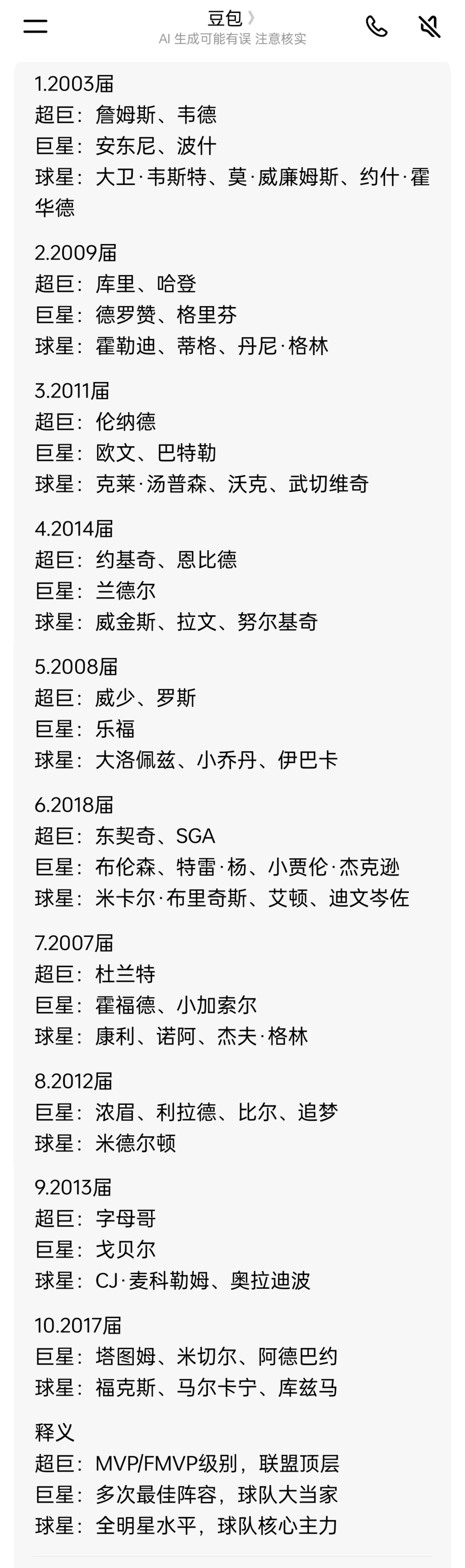 豆包评选二十一世纪前十届选秀,03领衔,17垫底。你认可吗?-NBA专区-虎扑社区
