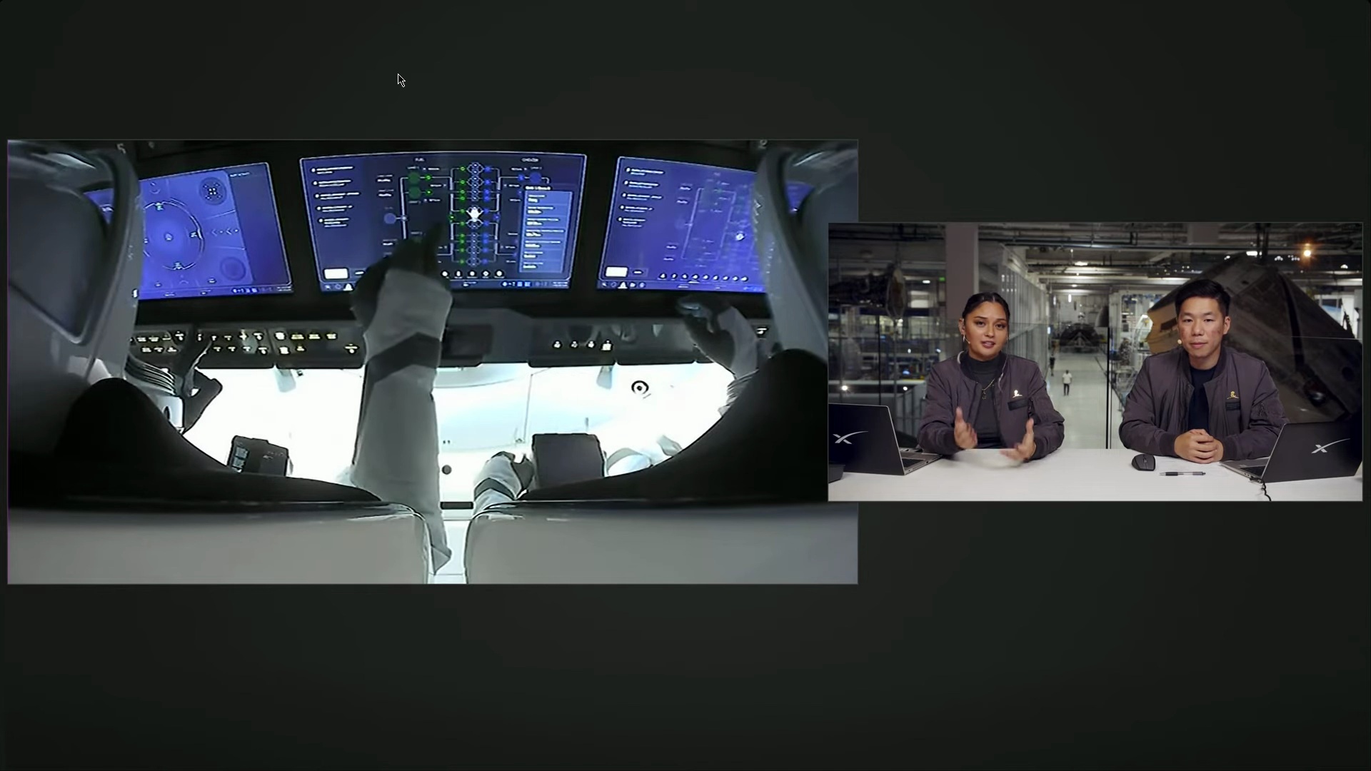 载人龙飞船返回舱内和外景节选