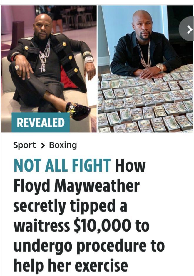 梅威瑟曾给女服务员美元帮她还信用卡 整容zt 虎扑