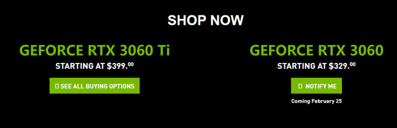 新闻速递 Nvidia官网更新确认rtx 3060上市日期为2月25日 虎扑