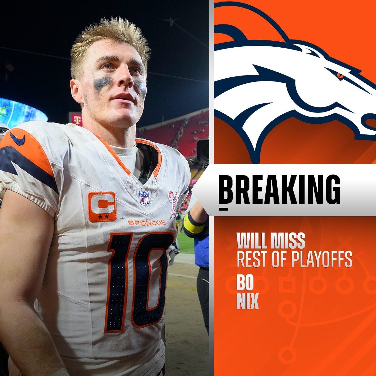 [流言板]突发！丹佛野马四分卫博-尼克斯因脚踝骨折而赛季报销