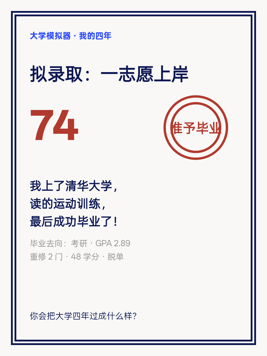 我上了清华大学,读的运动训练,最后成功毕业了! 0回复/ 0亮21 浏览