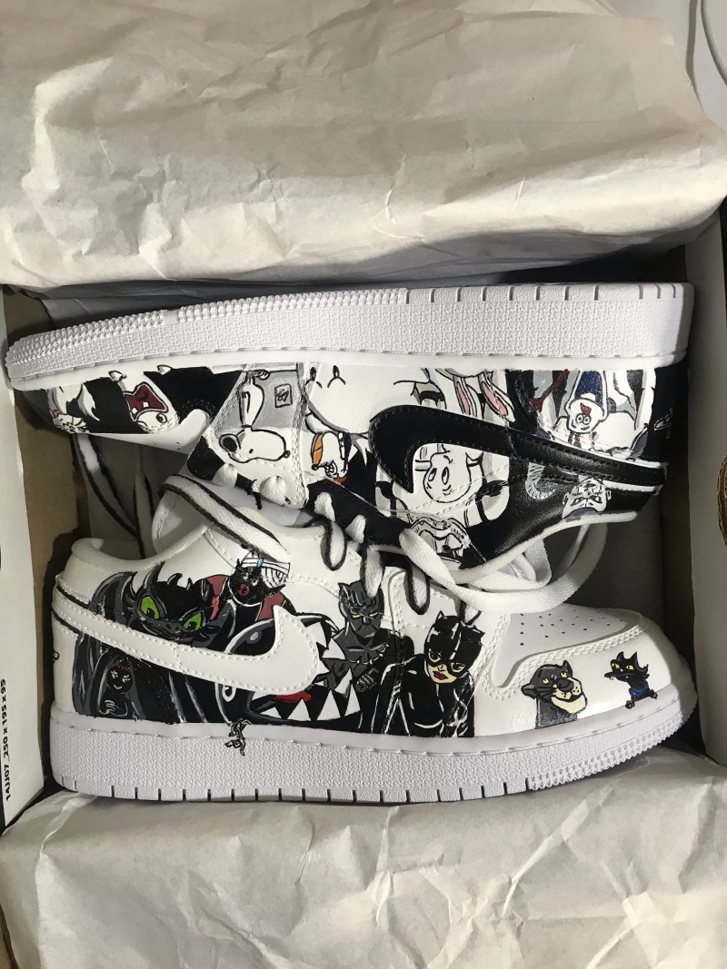 手绘aj1纯白