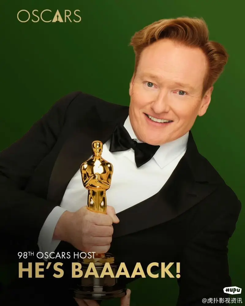 2026年第98届奥斯卡颁奖典礼继续将由柯南·奥布莱恩担任