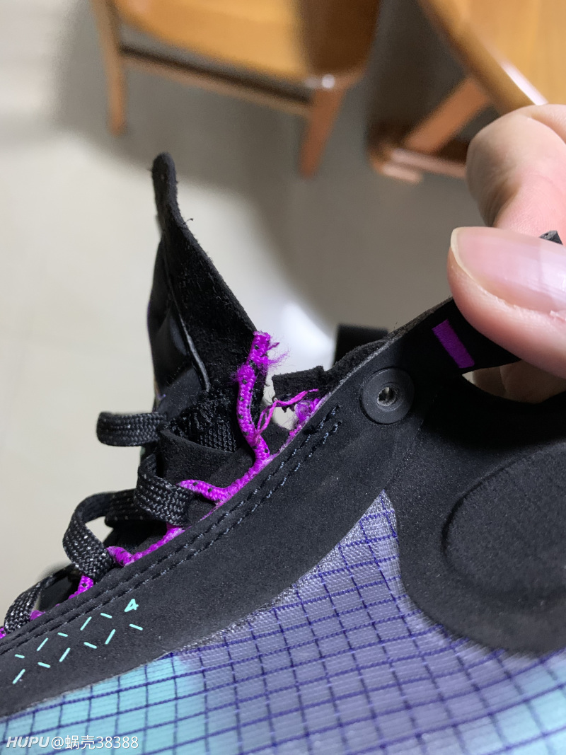 aj34鞋带部分真不结实,这就烂了.