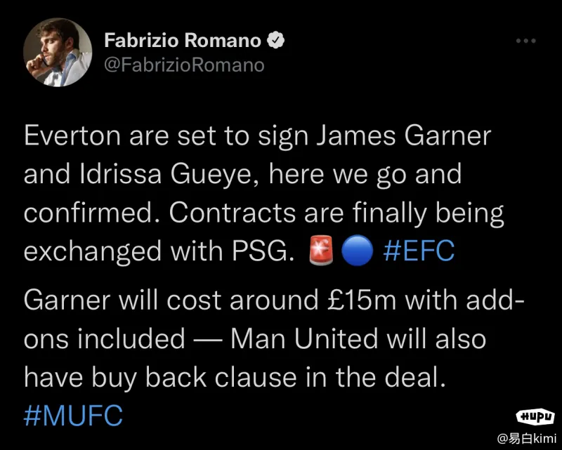 Romano：埃弗頓將簽約加納，here we go！曼聯(lián)擁有回購(gòu)條款