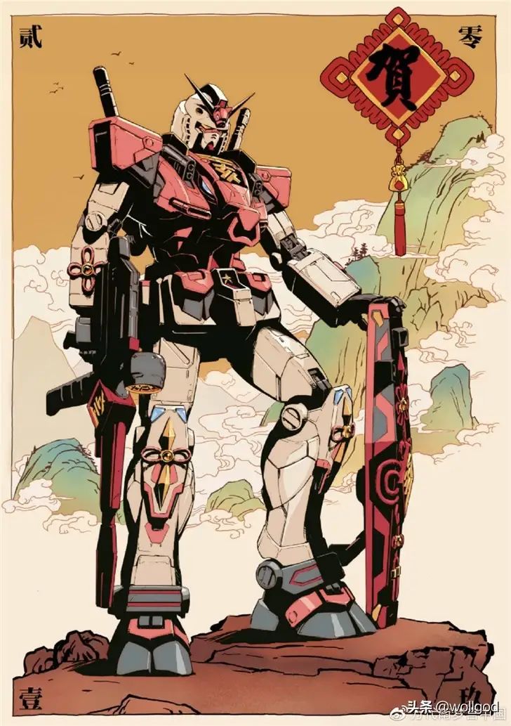 猪年生肖高达 高达设计者 大河原邦男老师 设计并绘制了以 生肖 为主题的生肖版 虎扑