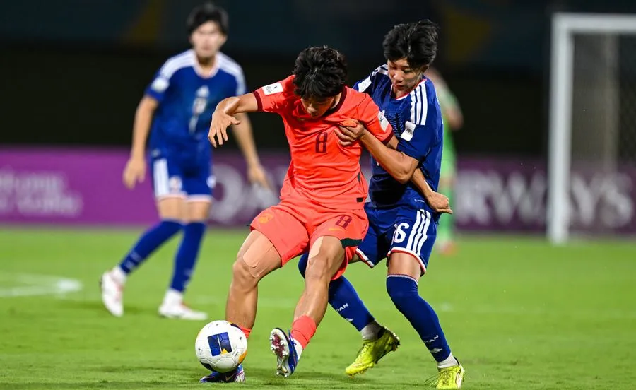 国少0-3日本半场数据：控球率32%-68%，射门0-9，射正0-5