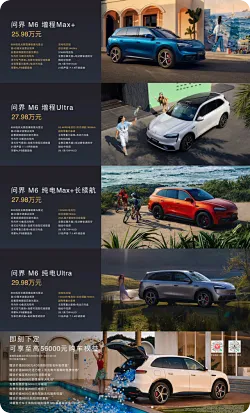 鸿蒙智行问界M6新锐智慧SUV上市：25.98万元起