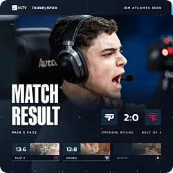 paiN 2-0 FaZe：手感冰冷，FaZe连丢两图首战告负