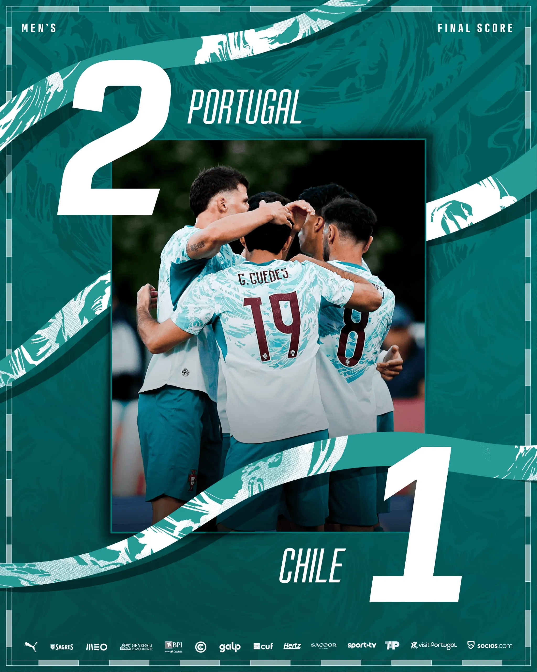 葡萄牙2-1智利全场数据：射门18-11，射正8-4，红牌1-1